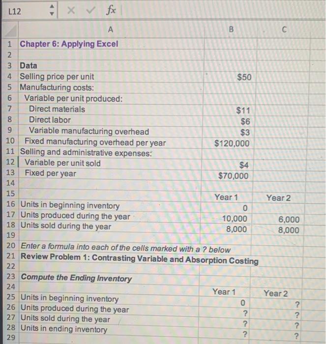 to create your own worksheet version of the Review Problem in the
