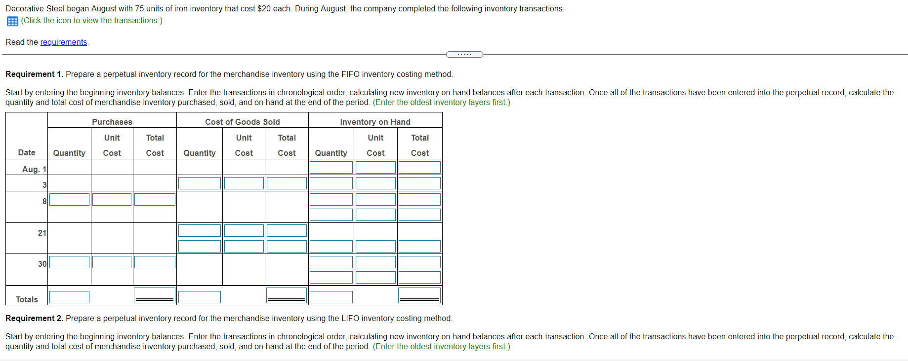 Please enter cost a dollar amount please enter the as dollar amounts