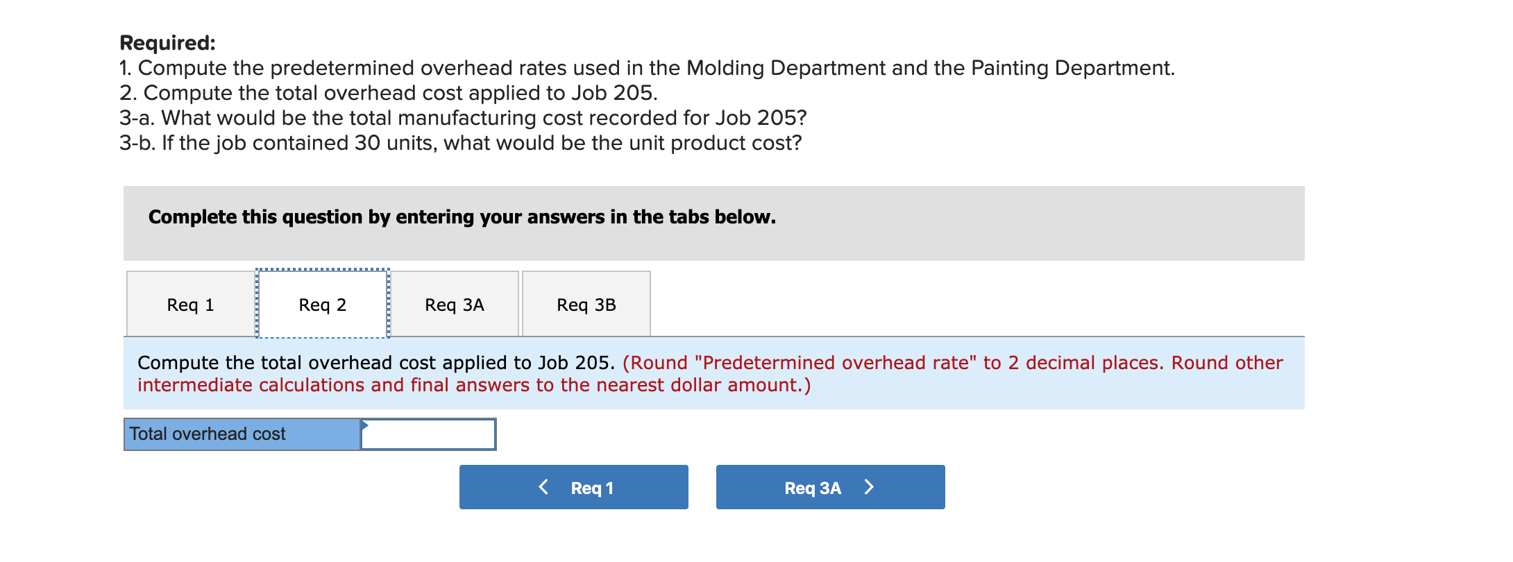 per machine-hour Variable manufacturing overhead per direct labor-hour Department Molding Painting 30,500