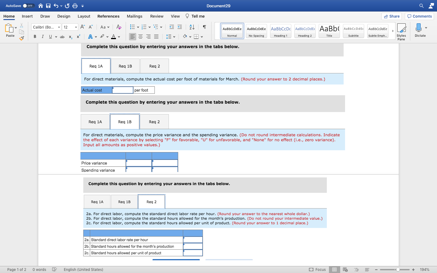 Review View Q Tell me Share 0 Comments Calibri (Bo... 12 "Ai