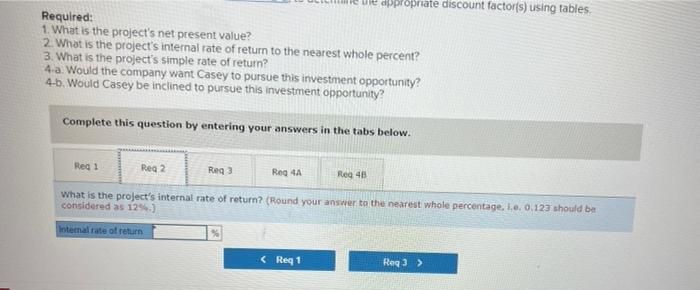 Simple Rate of Return (L014-2, LO14-3, LO14-6) Casey Nelson is a divisional