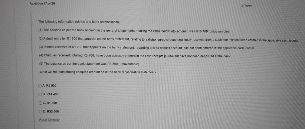 bank reconciliations At 31 December 2019, the balance of an entity's bank