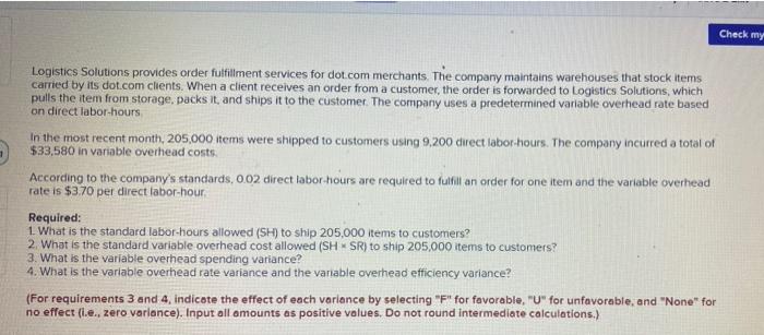  Check my Logistics Solutions provides order fulfillment services for dot.com merchants.