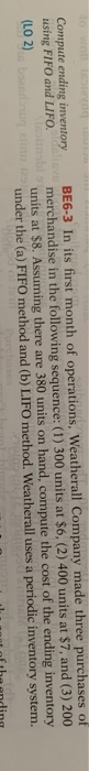 your answers below for the ending inventory - AND cost of goods