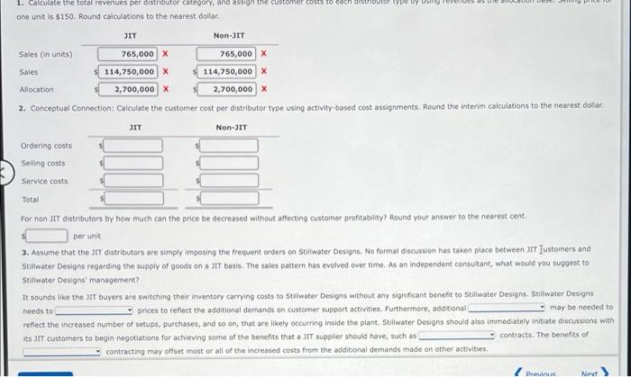 frequent orders, and the non-JIT distributor tends to place larger, less frequent