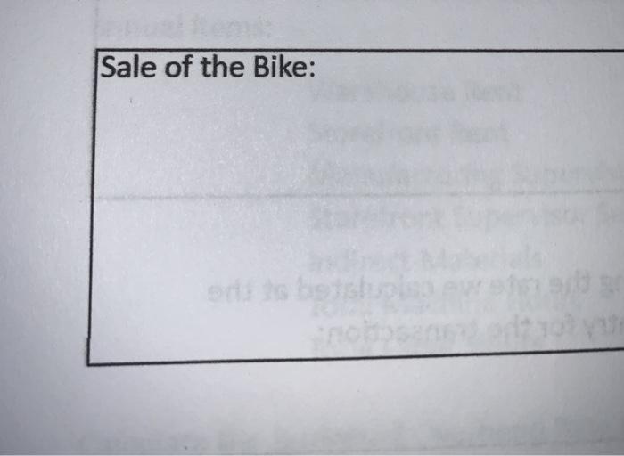 Company to build a new hybrid bike. We will build the bike