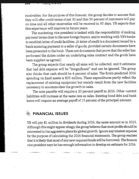 information from the pro forma income statement derived in #1, and also