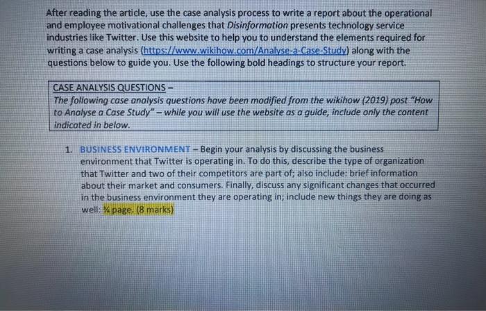 by step with heading like, business environment, business structure like that and