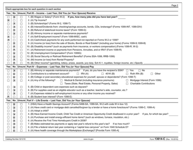or worksheets. Answer the questions following the scenario Note: When entering Social
