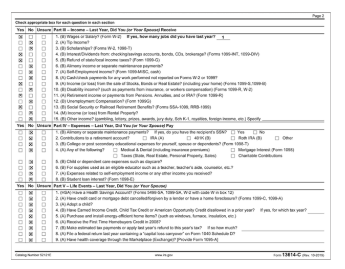 forms, schedules, or worksheets. Answer the questions following the scenario. Note: When