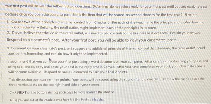  Your first post will answer the following two questions. (Warning: do