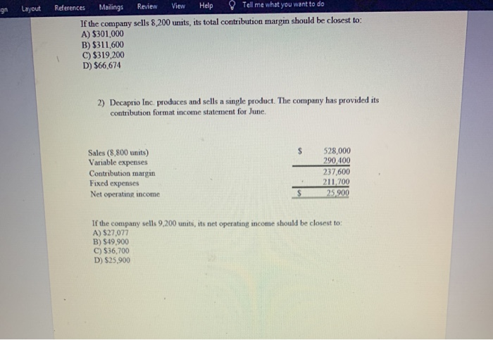 Product) Tam yout References Mailings Review View Help Tell me what you