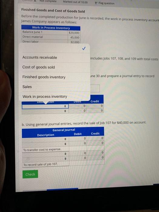 Cost of Goods Sold Before the completed production for June is recorded,