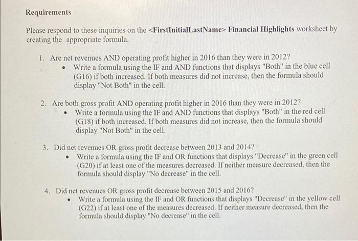  please help me figure out the exact formulas I should be