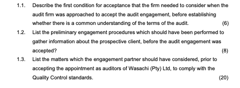 Ltd. The previous auditor resigned from the engagement and emigrated to somewhere