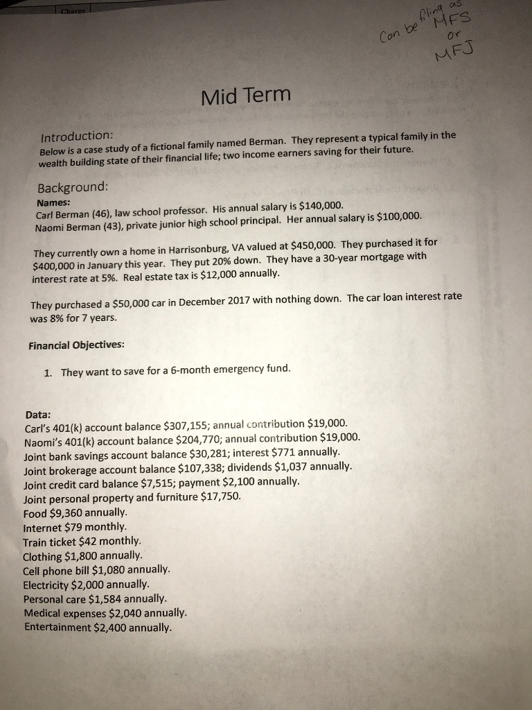  Note: Please answer the following question clearly showing the calculations wherever