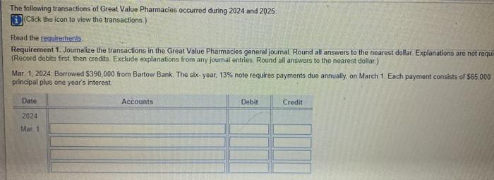  make sure all steps are completed and correct The following transactions