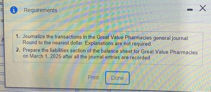 of Great Value Pharmacies occurred during 2024 and 2025 i) Click the