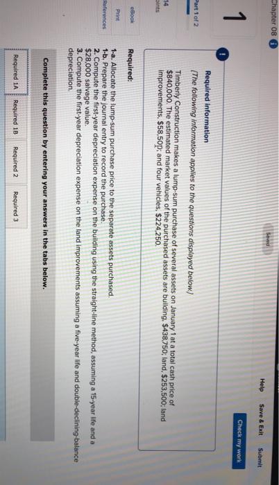  Chapter 08 saved Help Save & Exit Submit Check my work