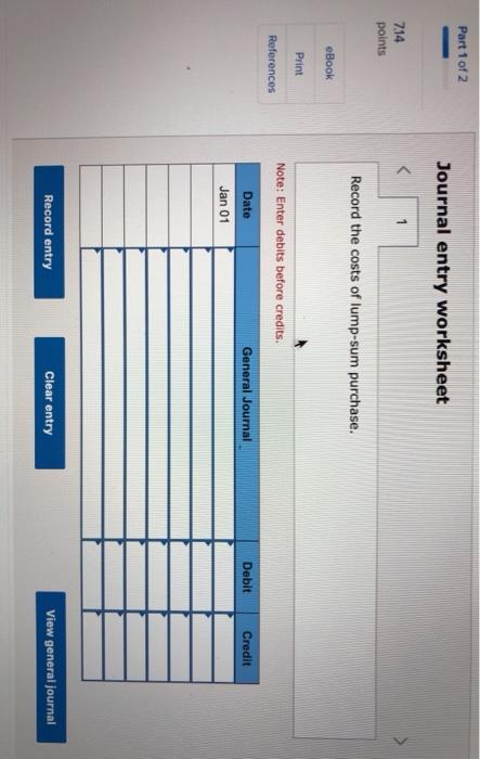 the questions displayed below) Timberly Construction makes a lump sum purchase of