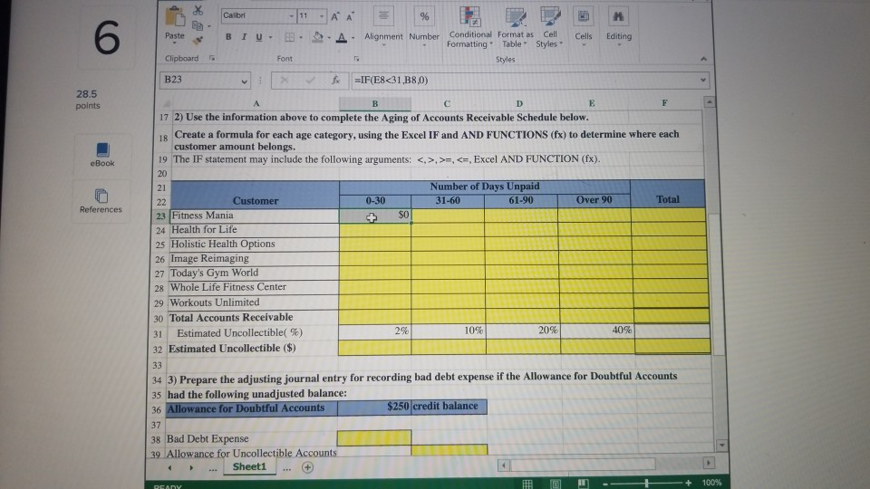 box (if) function formula 1. Prepare an aging of accounts receivable and