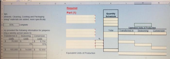 of the potato chips occurs in three departments: Cleaning Cooking and Packaging