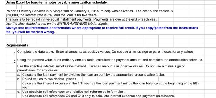 Create a long-term notes payable amortization schedule using the effective interest amortization