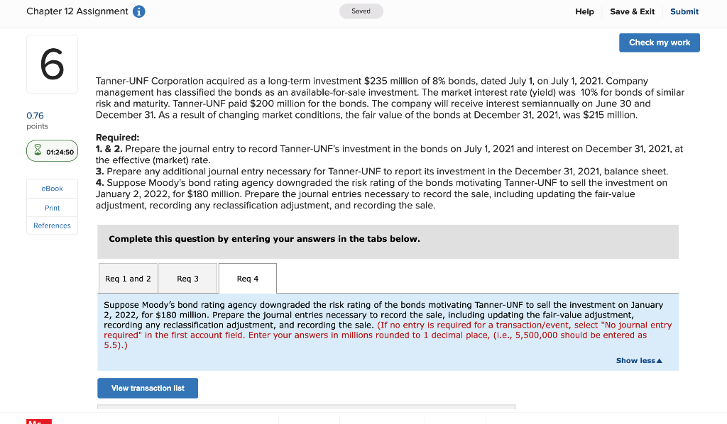 can you do required 4 journal 2, 3 Chapter 12 Assignment i