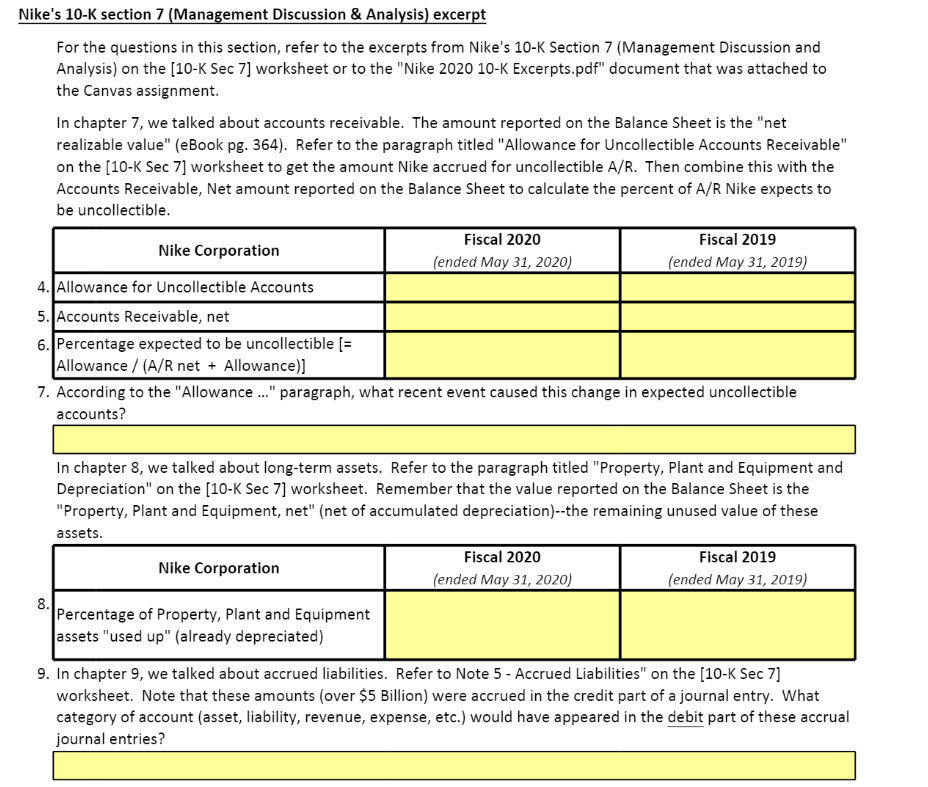  Nike's 10-K section 7 (Management Discussion & Analysis) excerpt For the