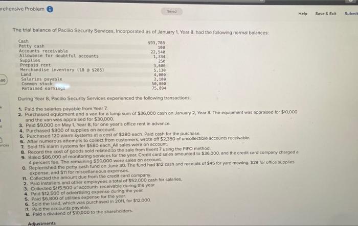  prehensive Problem 6 Seed Help Save & Exit Submit 100 00