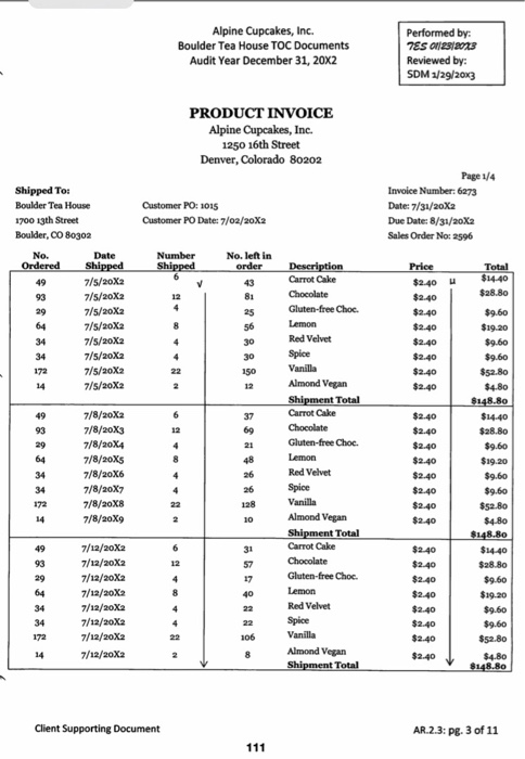 between the documents, Lisa Mercer will investigate prior to booking the entry.
