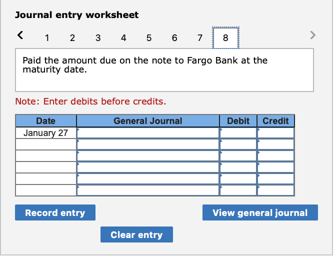 the note to Fargo Bank. Year 2 _ ? Paid the amount