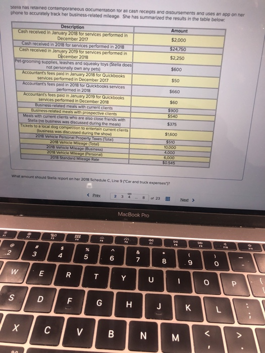 question with same table Required information Stella is a single taxpayer and