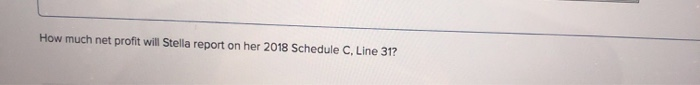 a sole proprietorship for income tax purposes and represents Stella's only source
