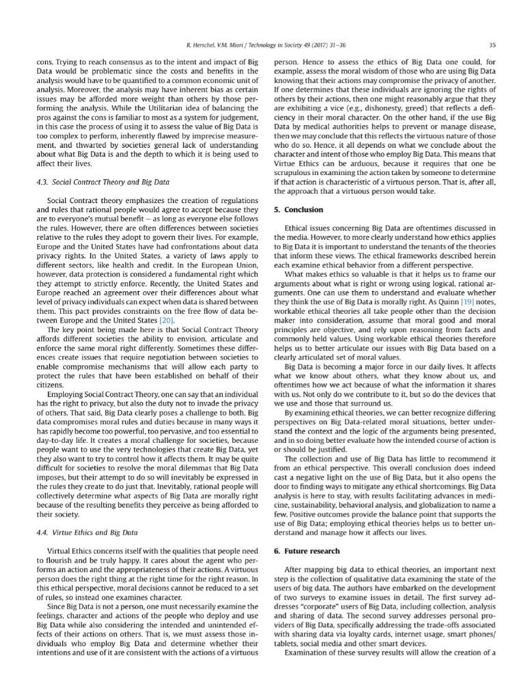 primary issue is regarding ethics and big data? 2. Ethics is an