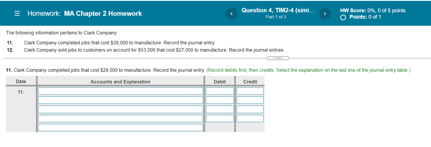  = Homework: MA Chapter 2 Homework Question 4, TIM2-4 (simi... Part