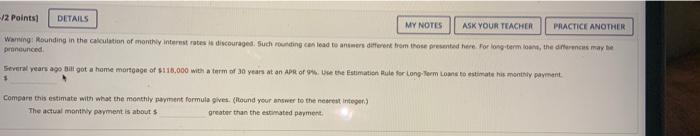  -/2 Points DETAILS MY NOTES ASK YOUR TEACHER PRACTICE ANOTHER Warning: