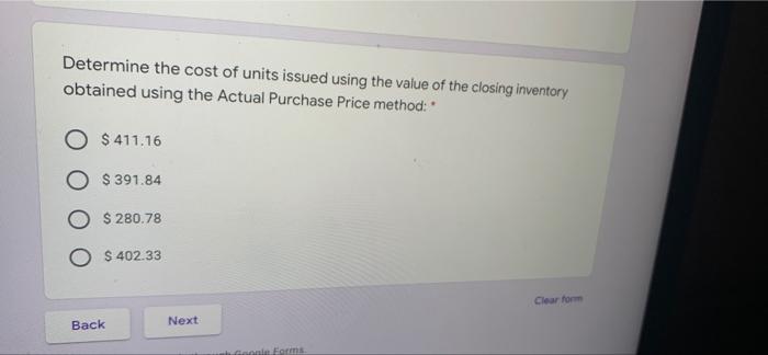 October which reveals that 22 units remaining, and the inventory records for