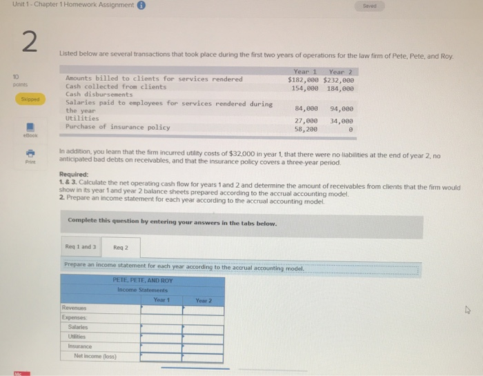  Unit 1 - Chapter 1 Homework Assignment Listed below are several