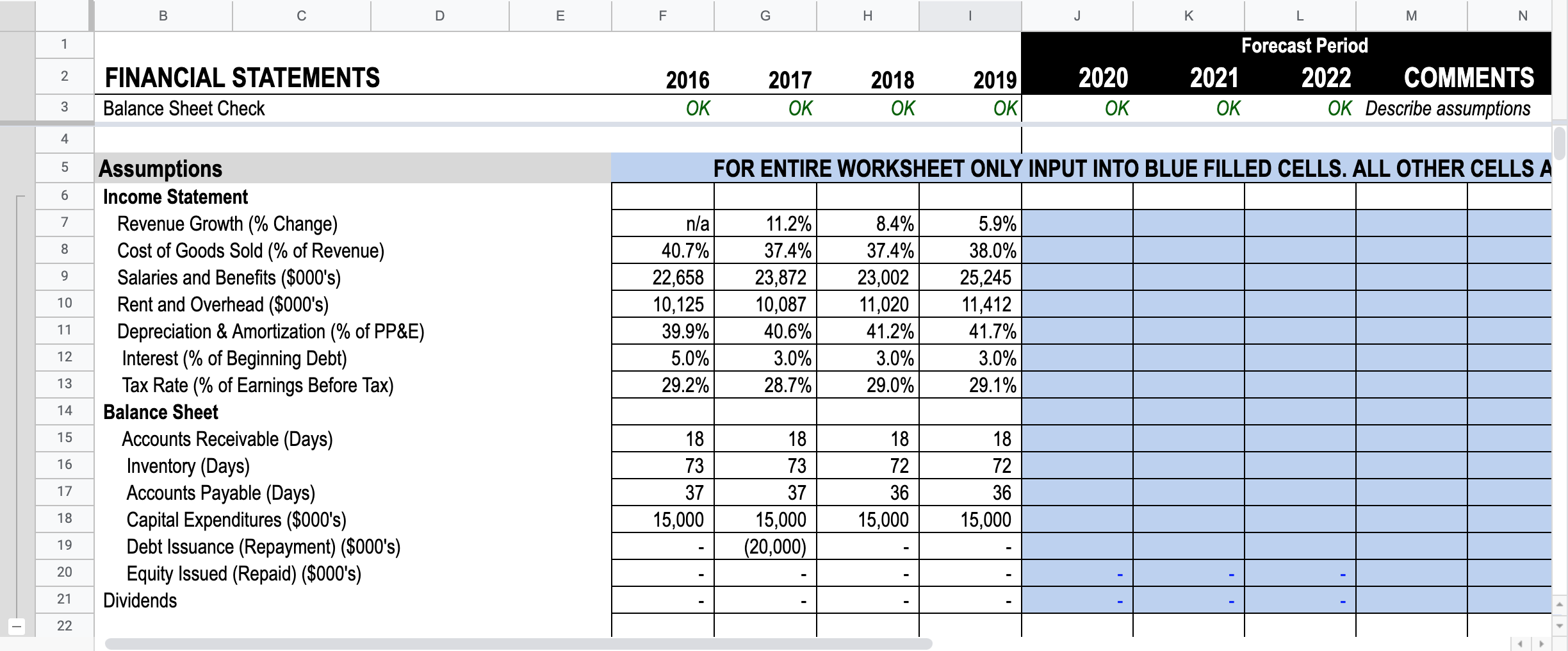 Complete all the blue cells ! B D E F G H