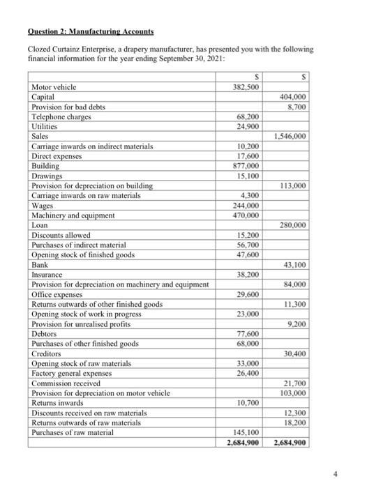 Could this be done the vertical way please Question 2: Manufacturing