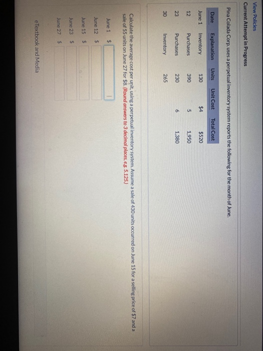  View Policies Current Attempt in Progress Pina Colada Corp. uses a