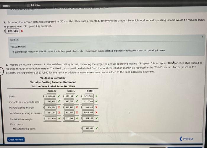 camping tents-small (S), medium (M), and large (L). The income statement has