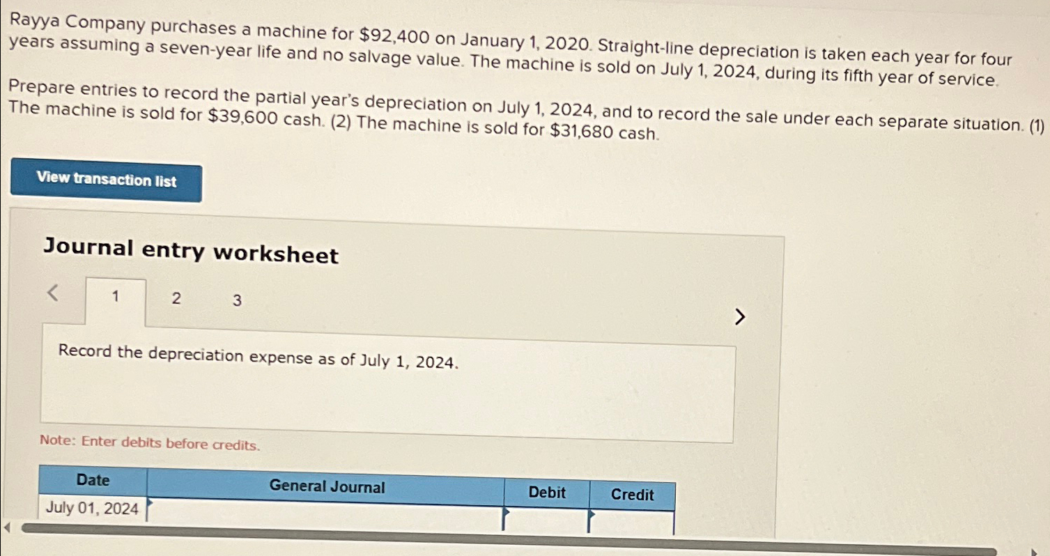  Rayya Company purchases a machine for $92,400 on January 1,2020. Straight-line