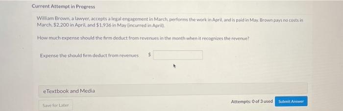  Current Attempt in Progress William Brown, a lawyer, accepts a legal