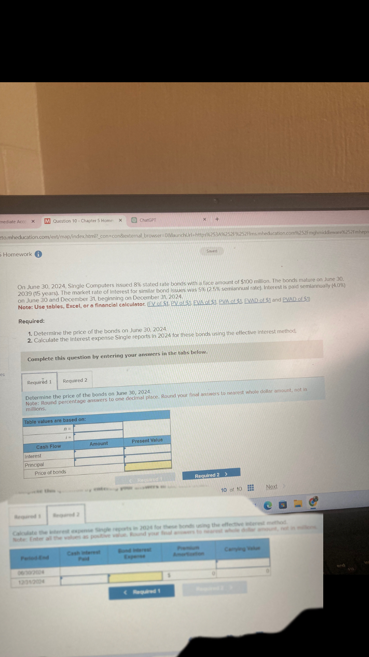  Homework (i Saved On June 30,2024, Single Computers issued 8% stated