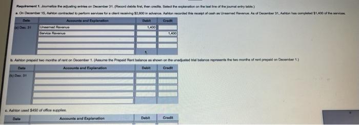 the data needed for the adjustmento follow. (Click the icon to view