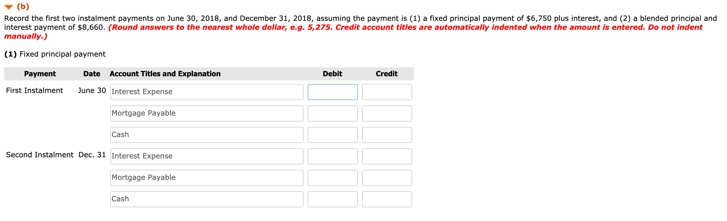 5%, $135,000 mortgage loan to finance the purchase of a building at