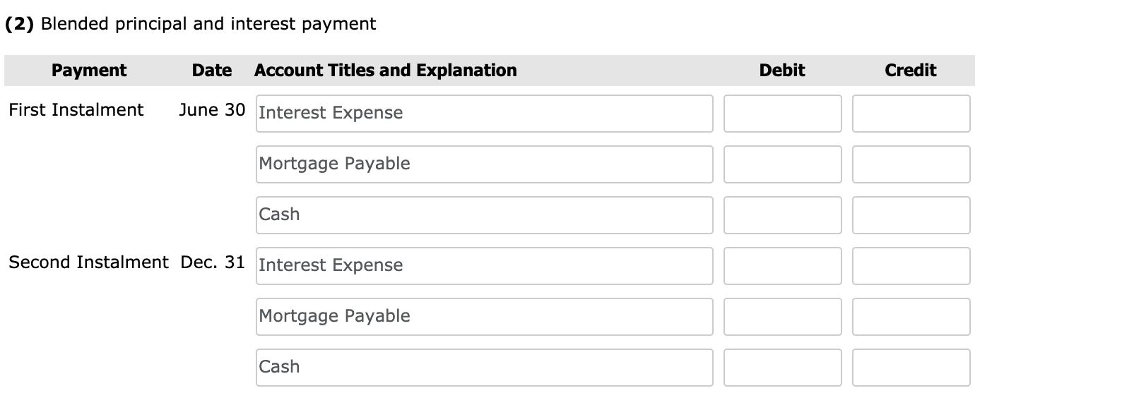 December 31, 2017. The terms provide for semi-annual instalment payments on June