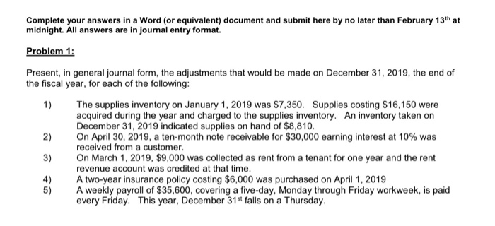 Please complete this problem!! ASAP!! Complete your answers in a Word (or